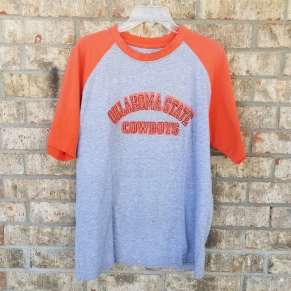 Oklahoma State University GRAY SHIRT (Men L)OSU Cowboys Short Sleeve Shirt By P2